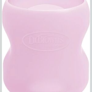 Dr. Brown's Options+ Wide-Neck Glass Bottle Sleeve, 100% Silicone, Pink, BPA-Fre